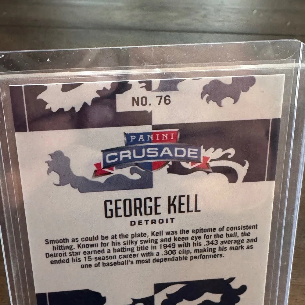 Panini Crusade Trading Card George Kell Detroit Purple Numbered 83/99 No76